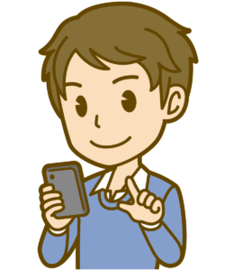 スマホで調べている30代男性